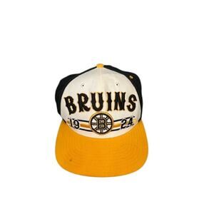 Old Time Hockey Bruins Hockey Boston White Black Yellow Baseball Hat Men OS